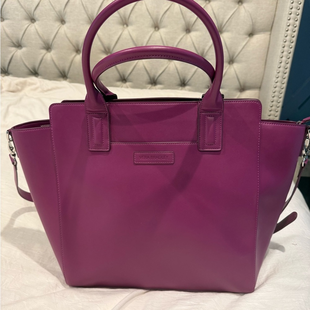 Vera Bradley Bright Magenta Leather Tote